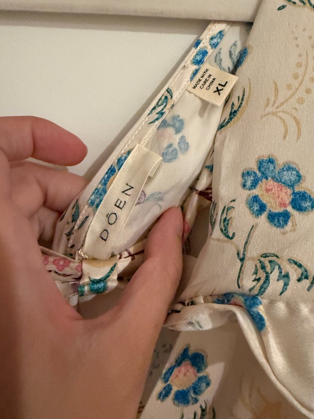 NWT DÔEN Eldora Floral Silk Dress | Ivory Hollyhock Hills | Size XL - Picture 8 of 8